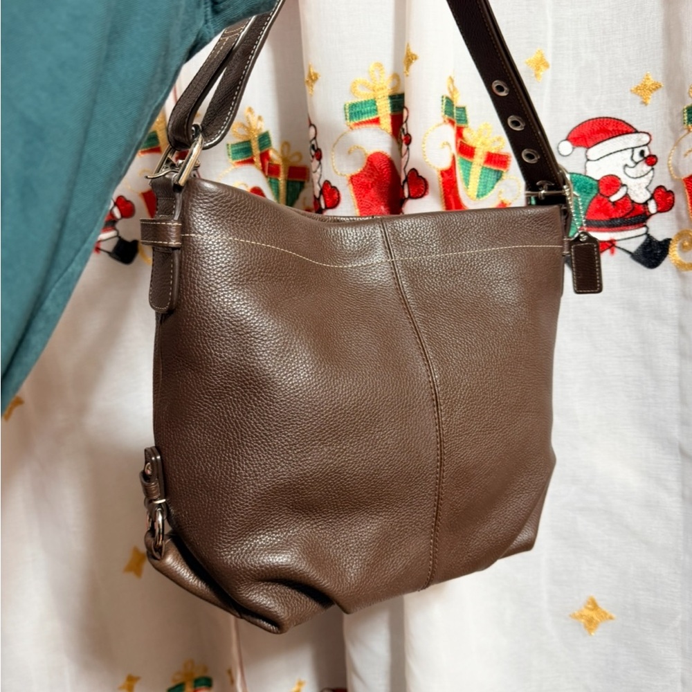 SOLD.   Coach Brown Pebbled Leather Soho Shoulder Bag